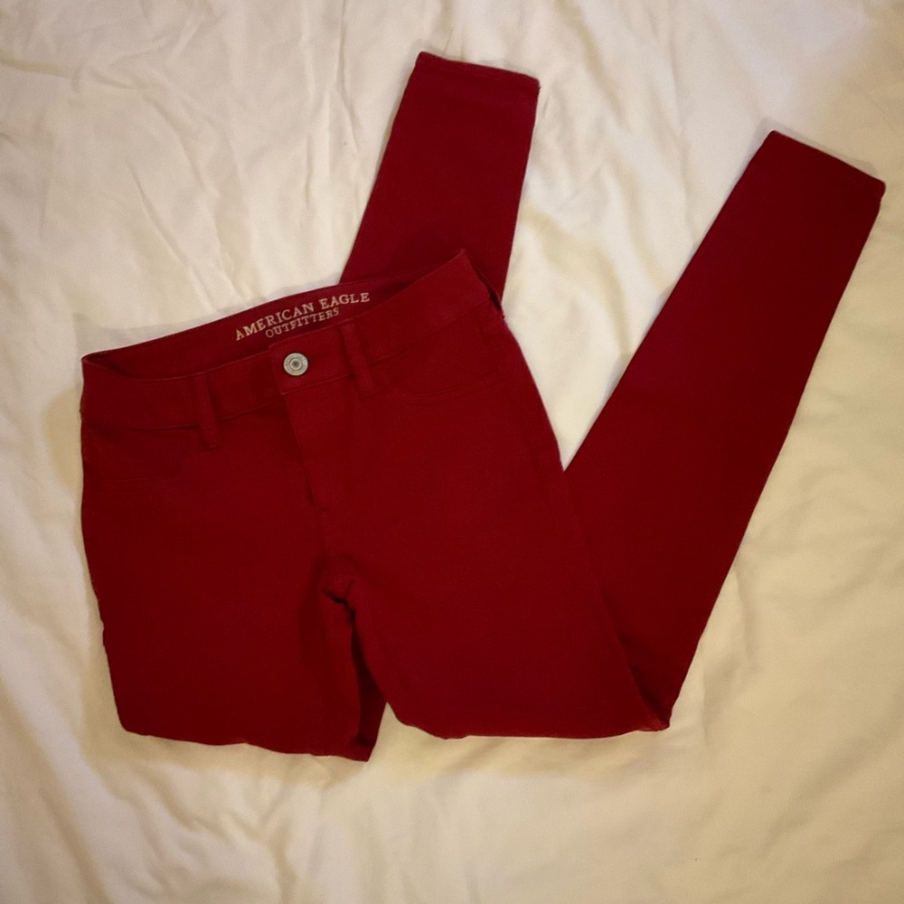 American Eagle Burgundy Jeggings